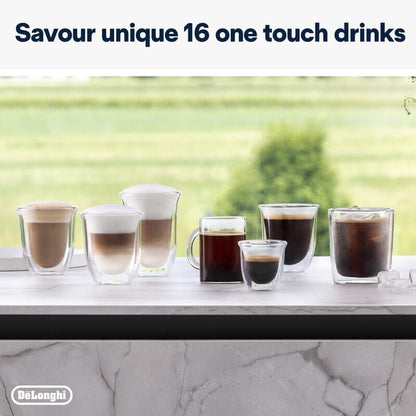 De'Longhi Rivelia EXAM440.55.BG - Fully Automatic Coffee Machine with Milk LatteCrema Hot (included) and Cold (sold separately), Bean Switch System, 3.5" Touchscreen, 19 bar,