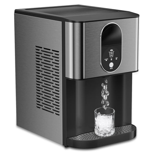 Máy làm đá Kndko Nugget, Máy làm đá viên tự động, 44lbs/24H, Máy làm đá tự làm sạch, Kho chứa đá 3,3lbs