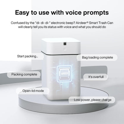 Airdeer Automatic Trash Can, 4 Gallon Self Sealing and Self-Changing Smart Trash Can, Motion Sensor, Touchless Garbage can with lid for Kitchen Bathroom Office, 6 Refill Rings(A1, Golden line)