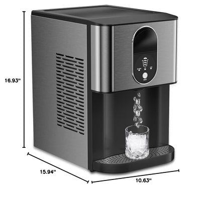 Máy làm đá Kndko Nugget, Máy làm đá viên tự động, 44lbs/24H, Máy làm đá tự làm sạch, Kho chứa đá 3,3lbs