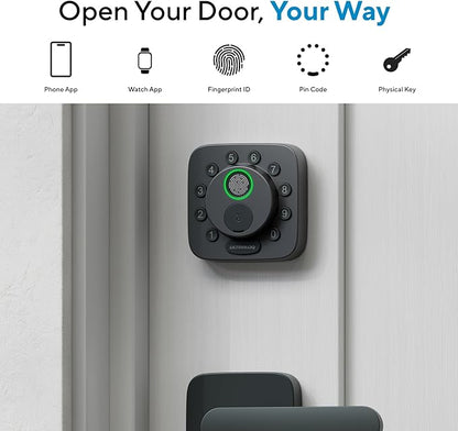 Khóa Thông Minh ULTRALOQ Bolt SE, Wi-Fi Tích Hợp, Matter qua Thread, Tương Thích với Apple Home, Alexa, Google, Khóa Chốt Điện Tử Không Dùng Chìa 7-trong-1 với Nhận Diện Vân Tay, Ứng Dụng, Bàn Phím, Điều Khiển Từ Xa, Pin 18 Tháng