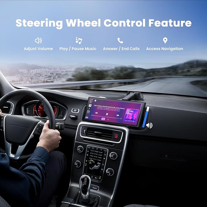 Màn hình ô tô không dây 9.26 inch cho Apple CarPlay & Android Auto, Cập nhật OTA, Camera lùi, Mirror Link, Bluetooth 5.0, Điều khiển giọng nói, Định vị GPS, FM