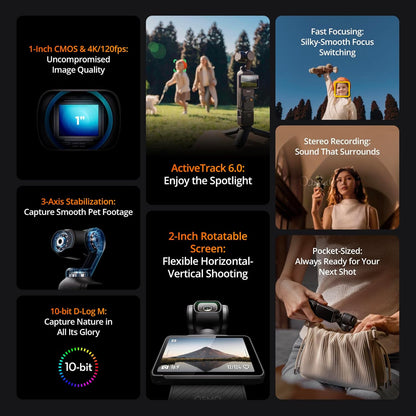 Ưu đãi đặc biệt mừng Quốc Khánh: DJI Osmo Pocket 3, Camera Vlog với CMOS 1 inch & Quay Vlog 4K/120fps, Chống rung 3 trục, Lấy nét nhanh, Theo dõi khuôn mặt/đối tượng,