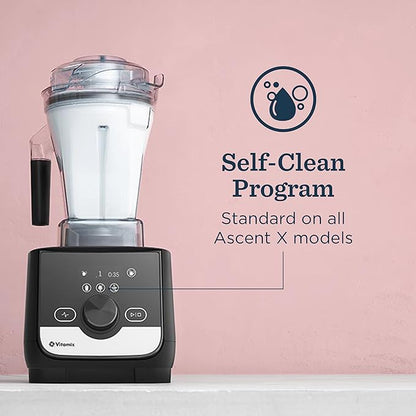 Máy xay sinh tố Vitamix Ascent X3 với ba chương trình xay, chương trình tự làm sạch, máy xay sinh tố chuyên nghiệp dùng cho sinh tố, súp và nhiều món khác, lưỡi dao bằng thép không gỉ, cối xay 1.4 Lít, màu trắng Polar
