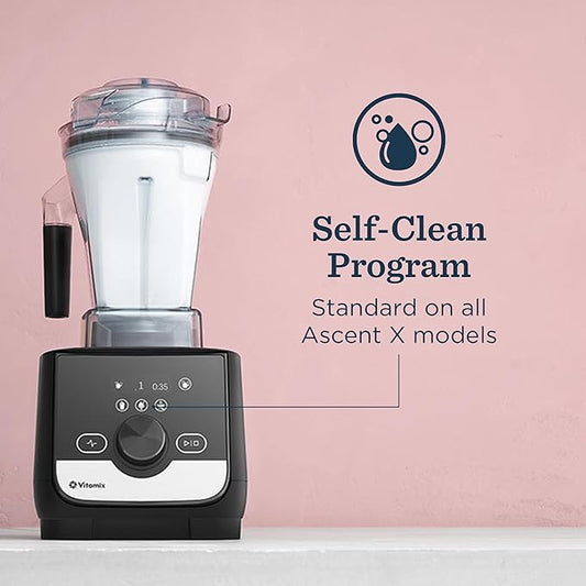 Máy xay sinh tố Vitamix Ascent X3 với ba chương trình xay, chương trình tự làm sạch, máy xay sinh tố chuyên nghiệp dùng cho sinh tố, súp và nhiều món khác, lưỡi dao bằng thép không gỉ, cối xay 1.4 Lít, màu trắng Polar