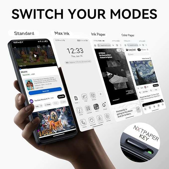 Điện thoại TCL 60 XE NXTPAPER 5G, điện thoại Android mở khóa của AT&T, T-Mobile & Verizon, 8GB+128GB, màn hình giống giấy 6.8" 120Hz, tính năng AI, pin 5010mAh, hệ thống camera tiên tiến, màu xanh không gian