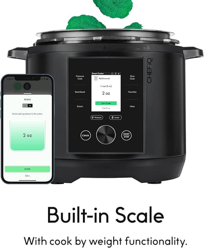 Nồi áp suất thông minh CHEF iQ có WiFi và Cân tích hợp - Nồi đa năng 10 trong 1 dễ sử dụng với hơn 500 công thức nấu ăn hướng dẫn - Nồi cơm điện, Nồi nấu chậm, Bữa ăn nhanh cho người sành ăn - 6 lít - Cỡ gia đình