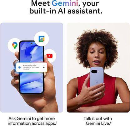 Google Pixel 9a với Gemini - Điện thoại thông minh Android đã mở khóa với camera ấn tượng và chỉnh sửa ảnh bằng AI, pin cả ngày và bảo mật mạnh mẽ - Đen - 128 GB