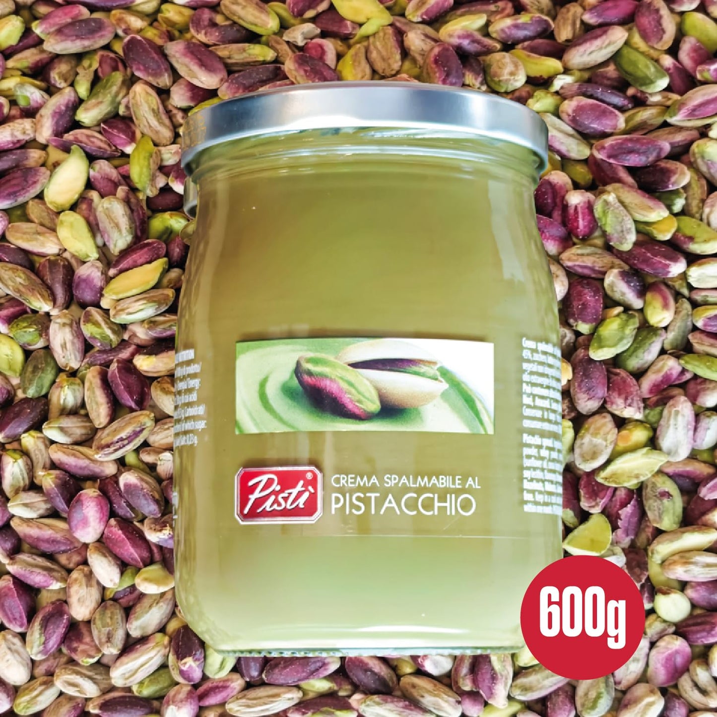 Kem Hạt Dẻ Cười Pisti từ Sicily 600g (21.2 Ounce) | Bơ Hạt Thủ Công Ý | Dùng kèm Bánh Mì và Bánh Quy